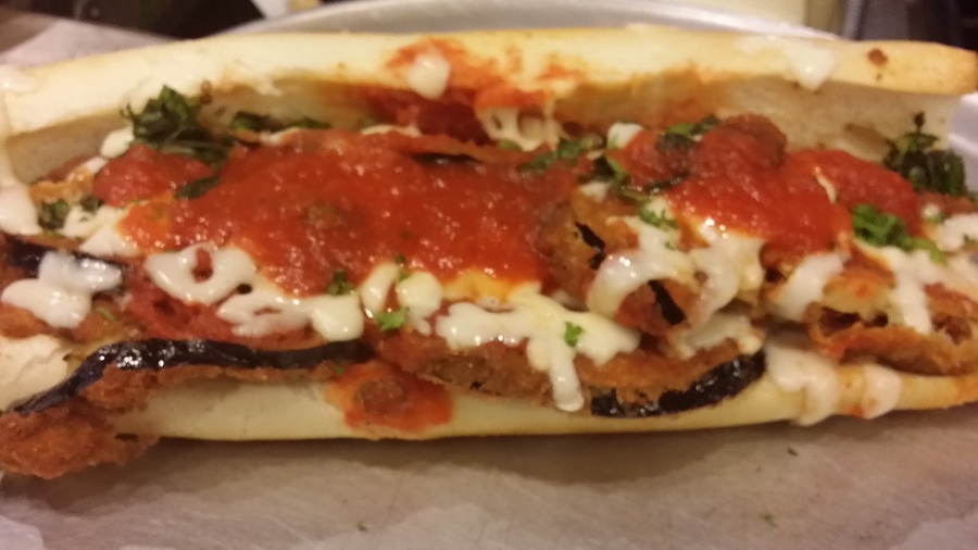 Eggplant parm sandwich