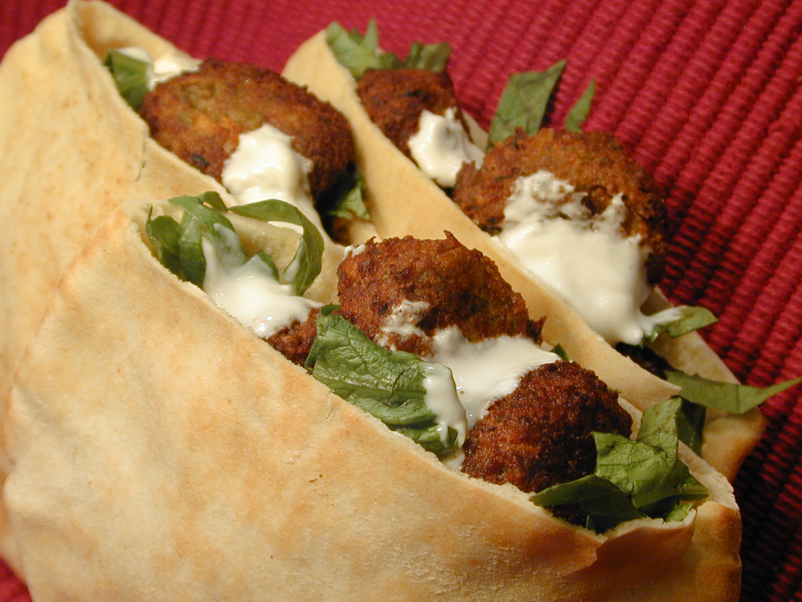 Falafel on pita bread